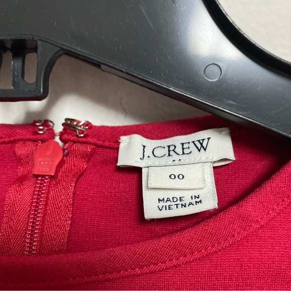 J Crew Long Sleeve Crew Neck Red Stretch Sheath Dress Size 00 - Picture 3 of 6